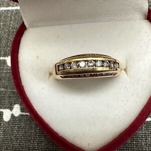 Certified Vintage Corona 14K Gold .51 Carats Channel Set Diamond Band